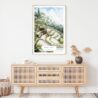 Ubud Bali Watercolor Art Print - Shelf - Portrait