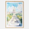 Washington DC Watercolor Art Print - Main - Wood Frame