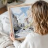 Woman Holding Framed Big Bend National Park Watercolor Wall Art - Portrait