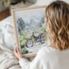 Woman Holding Framed Ha Giang Loop Vietnam Watercolor Wall Art - Portrait