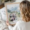Woman Holding Framed Hmong People Sapa Watercolor Wall Art - Portrait