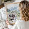 Woman Holding Framed Hmong People Sapa Watercolor Wall Art - Portrait