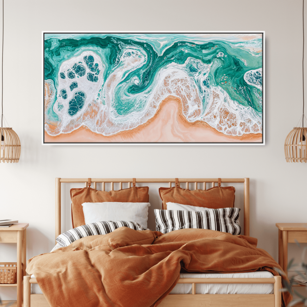 Abstract Ocean Wave Panorama Canvas Print - Bedroom Abstract Ocean Wave Panorama Canvas Print - Bedroom