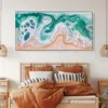 Abstract Ocean Wave Panorama Canvas Print - Bedroom