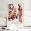 Antelope Canyon Watercolor Art Print - Wood Frame standing on Floor
