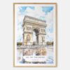 Arc De Triomphe Watercolor Art Print - Main - Wood Frame
