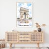 Arc De Triomphe Watercolor Art Print - Shelf - Portrait