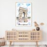 Arc De Triomphe Watercolor Art Print - Shelf - Portrait