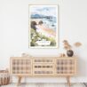 Cannon Beach Oregon Watercolor Art Print - Shelf - Portrait