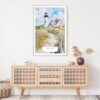 Cape Cod Nobska Lighthouse Watercolor Art Print - Shelf - Portrait