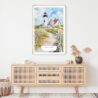 Cape Cod Nobska Lighthouse Watercolor Art Print - Shelf - Portrait