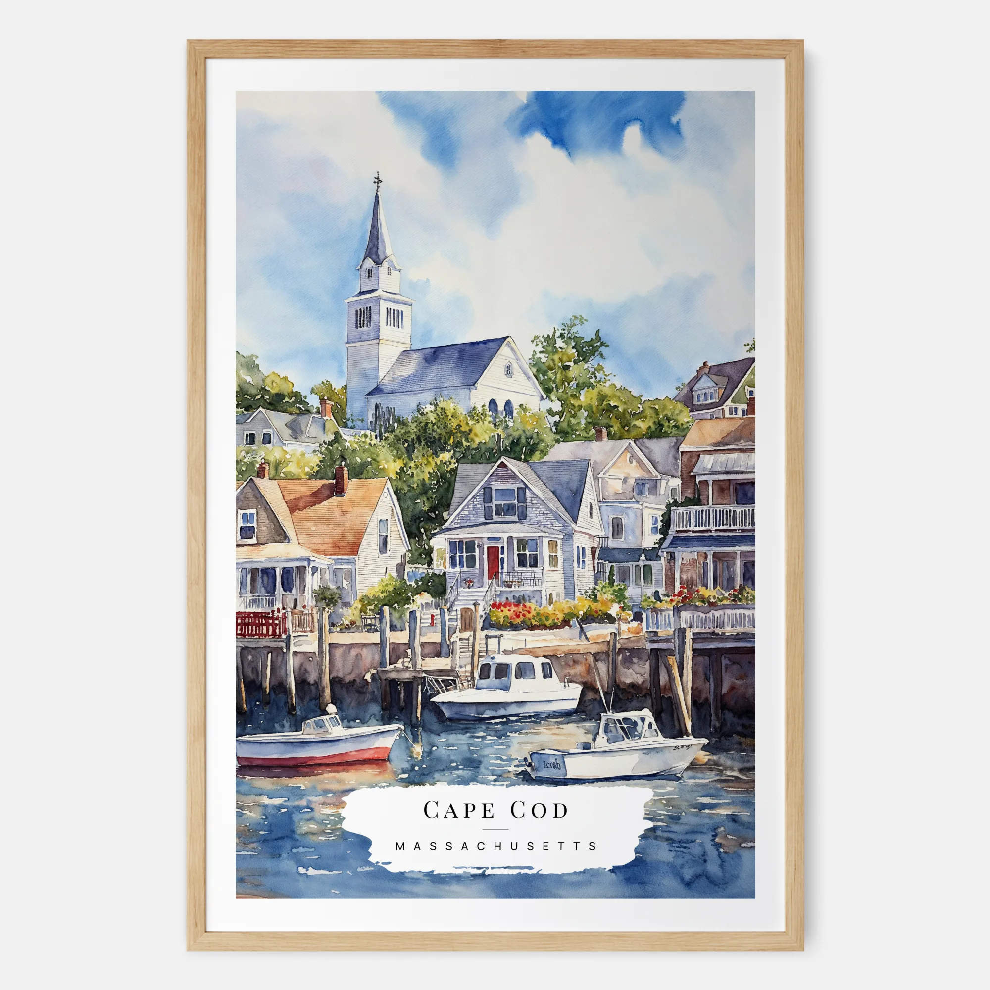 Cape Cod Provincetown Watercolor Art Print