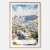 Cape Town Watercolor Art Print - Main - Wood Frame
