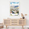 Cape Town Watercolor Art Print - Shelf - Portrait