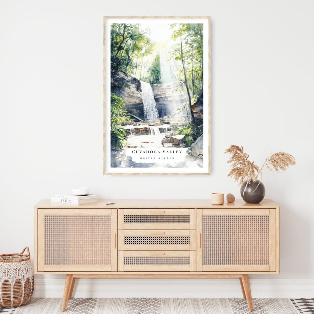 Cuyahoga Valley National Park Watercolor Art Print - Shelf - Portrait Cuyahoga Valley National Park Watercolor Art Print - Shelf - Portrait