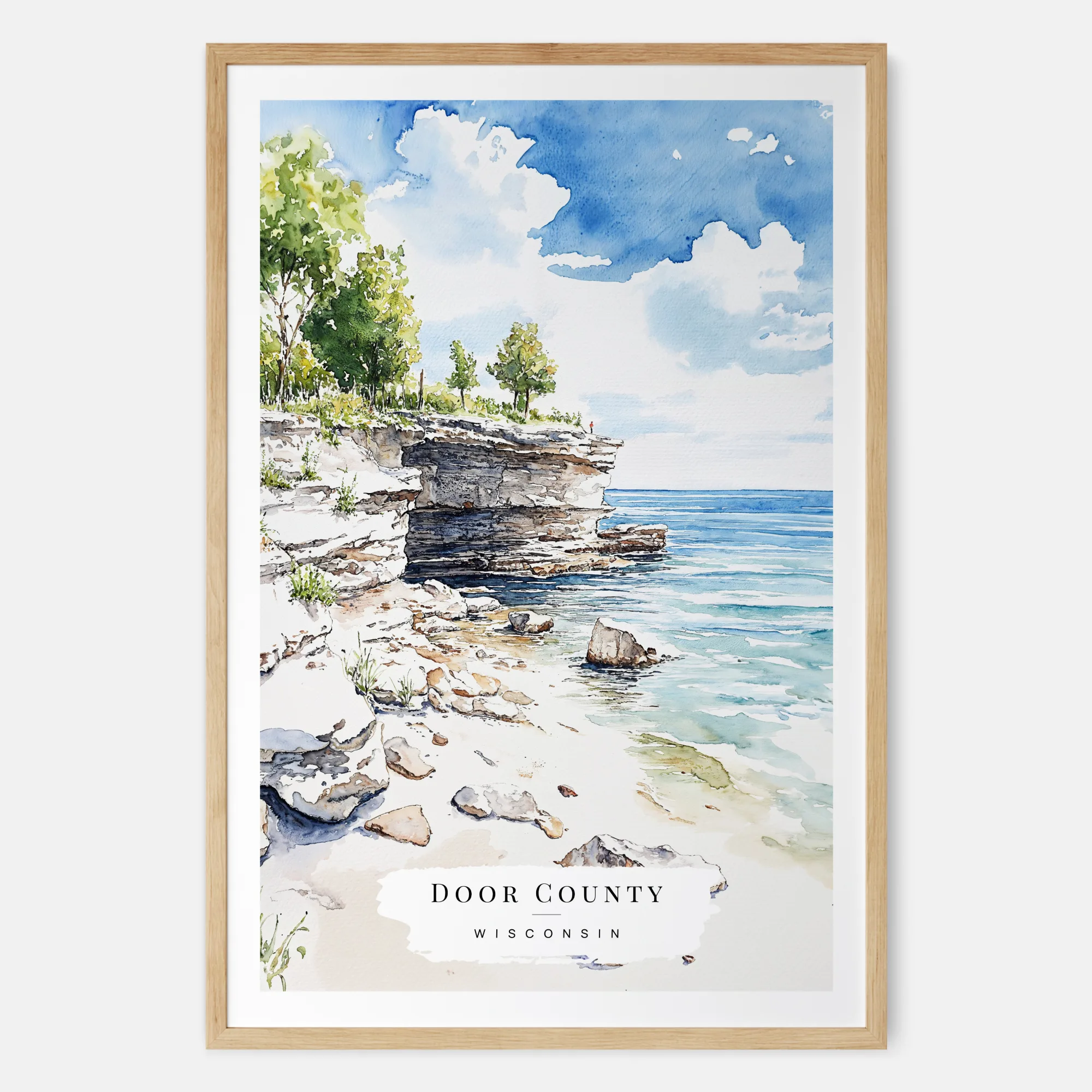 Door County Wisconsin Watercolor Art Print