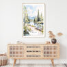 Fairbanks Alaska Nature Watercolor Art Print - Shelf - Portrait
