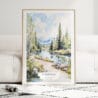 Fairbanks Alaska Nature Watercolor Art Print - Wood Frame standing on Floor