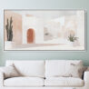 Framed Abstract Mid-Century Style Painting with mediterranean Vibes Canvas Wall Art - Panorama - Main