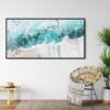 Framed Abstract Ocean Painting Canvas Wall Art - Larg Canvas Print - Lounge 1