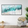 Framed Abstract Ocean Painting Canvas Wall Art - Larg Canvas Print - Lounge 1