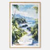 Hawaii Road to Hana Watercolor Art Print - Main - Wood Frame