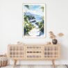 Hawaii Road to Hana Watercolor Art Print - Shelf - Portrait