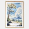 Hawaii Volcanoes National Park Watercolor Art Print - Main - Wood Frame