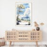 Hawaii Volcanoes National Park Watercolor Art Print - Shelf - Portrait