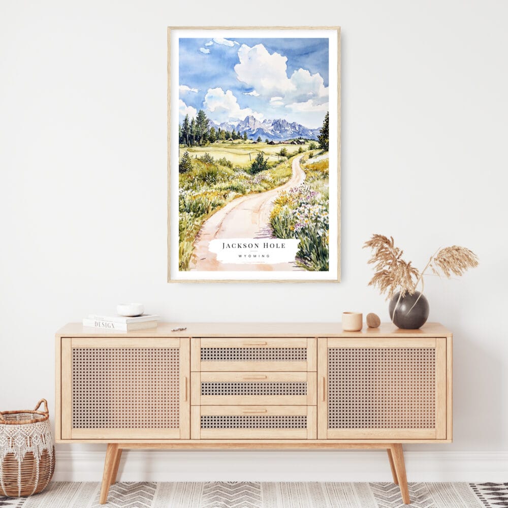 Jackson Hole Nature Watercolor Art Print - Shelf - Portrait Jackson Hole Nature Watercolor Art Print - Shelf - Portrait