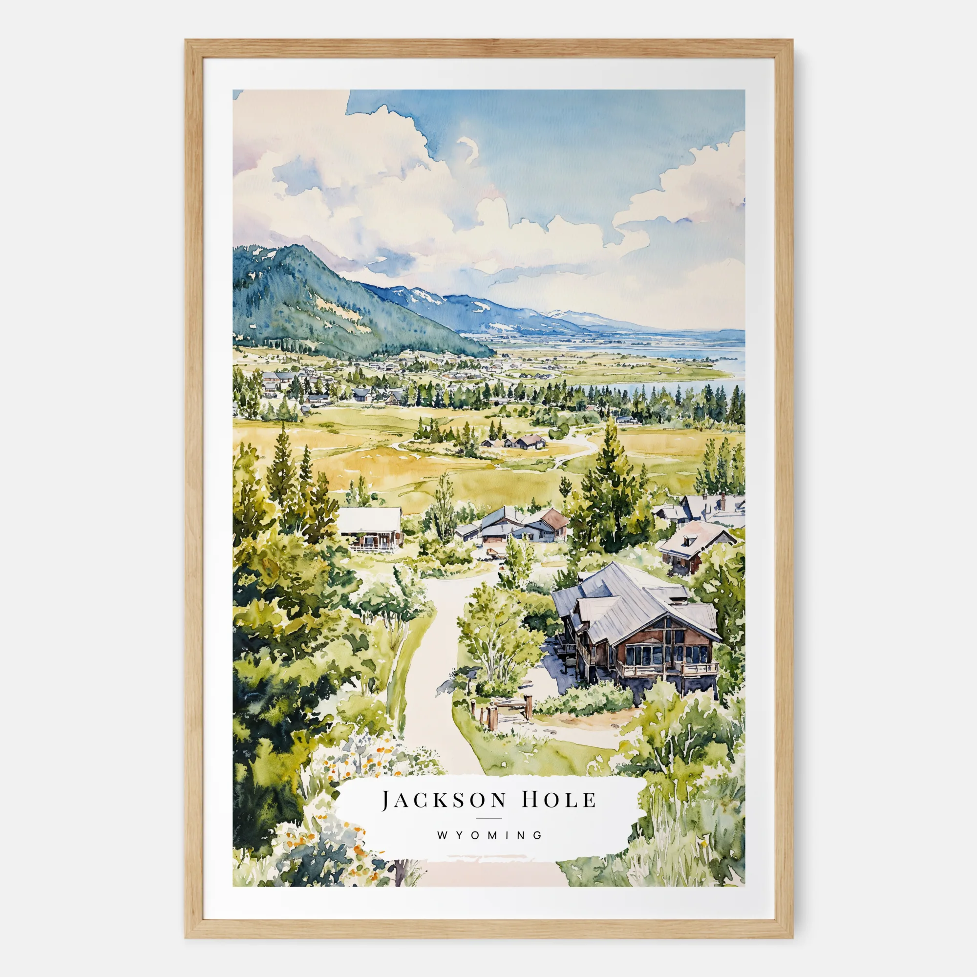 Jackson Hole Wyoming Watercolor Art Print