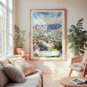 Large Framed Cape Town Watercolor Wall Art - Cozy Living Room - Portrait