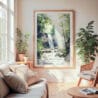 Large Framed Cuyahoga Valley National Park Watercolor Wall Art - Cozy Living Room - Portrait