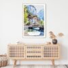 Lauterbrunnen Switzerland Watercolor Art Print - Shelf - Portrait