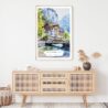 Lauterbrunnen Switzerland Watercolor Art Print - Shelf - Portrait