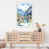 Lauterbrunnen Watercolor Art Print - Shelf - Portrait