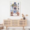 Lisbon Streets Watercolor Art Print - Shelf - Portrait