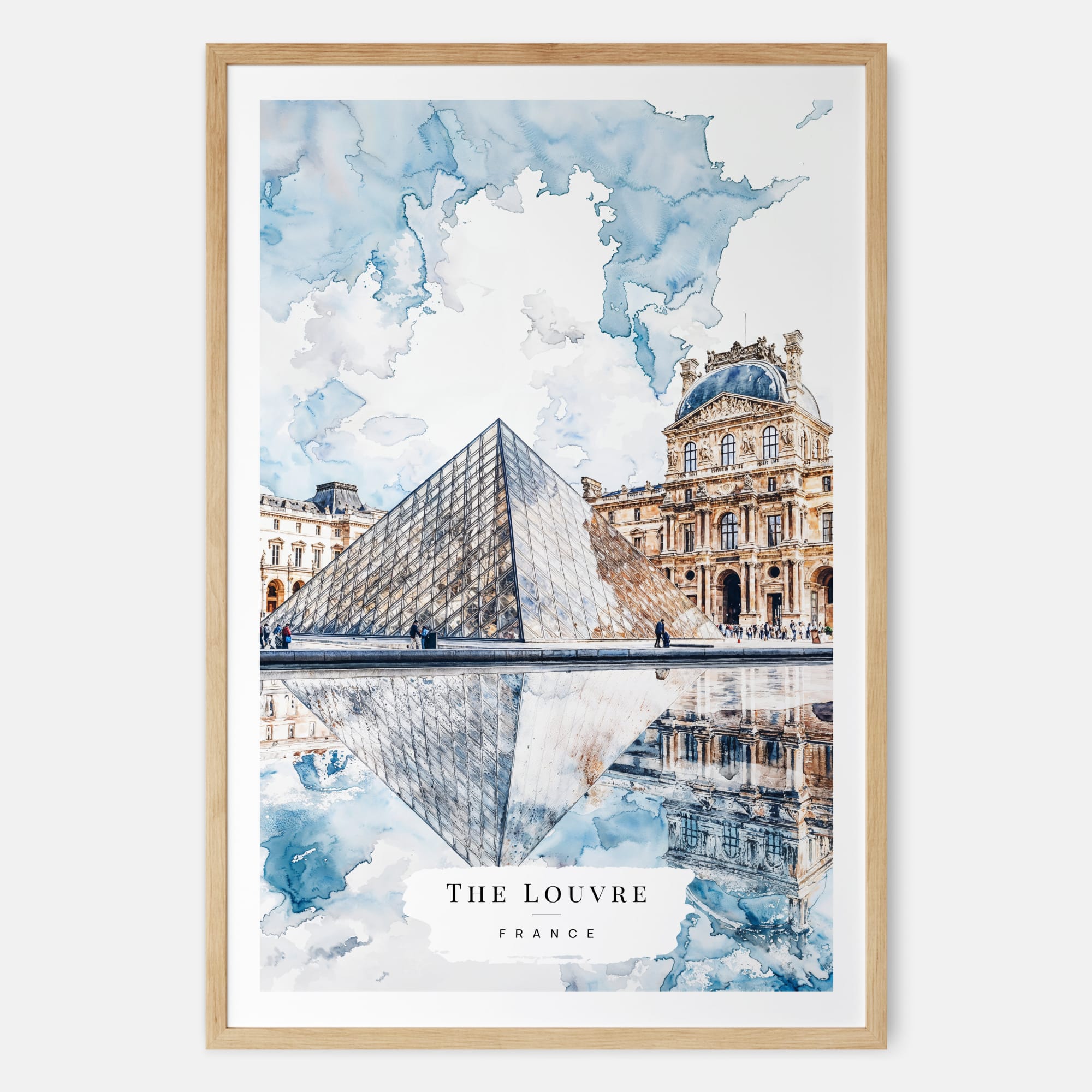 The Louvre Watercolor Art – Paris France Wall Art