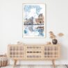 Louvre Watercolor Art Print - Shelf - Portrait