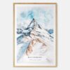 Matterhorn Watercolor Art Print - Main - Wood Frame