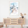 Matterhorn Watercolor Art Print - Shelf - Portrait
