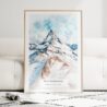 Matterhorn Watercolor Art Print - Wood Frame standing on Floor