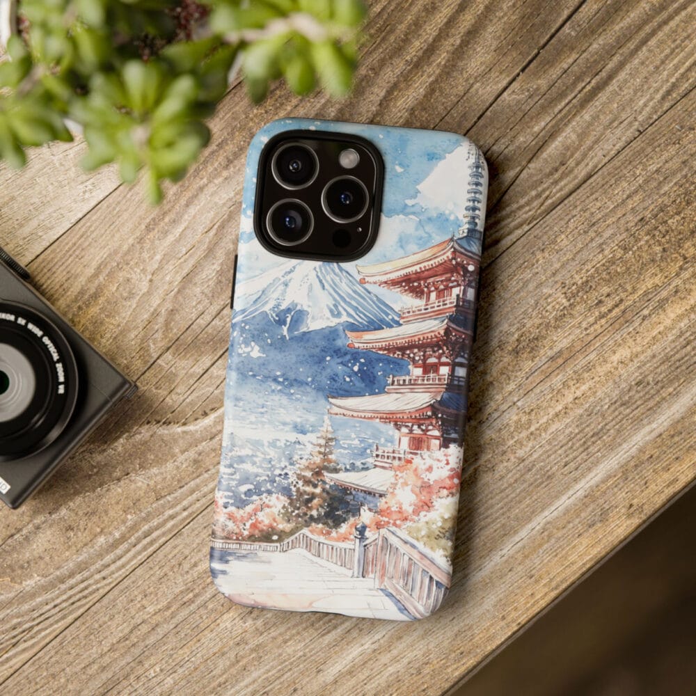Mount Fuji Japan Phone Case - Tough Case - On Wood Table Mount Fuji Japan Phone Case - Tough Case - On Wood Table
