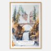 Multnomah Falls Watercolor Art Print - Main - Wood Frame