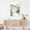 New River Gorge Bridge Watercolor Art Print - Shelf - Portrait