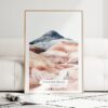 Painted Hills Oregon Watercolor Art Print - Wood Frame standing on Floor