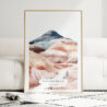 Painted Hills Oregon Watercolor Art Print - Wood Frame standing on Floor