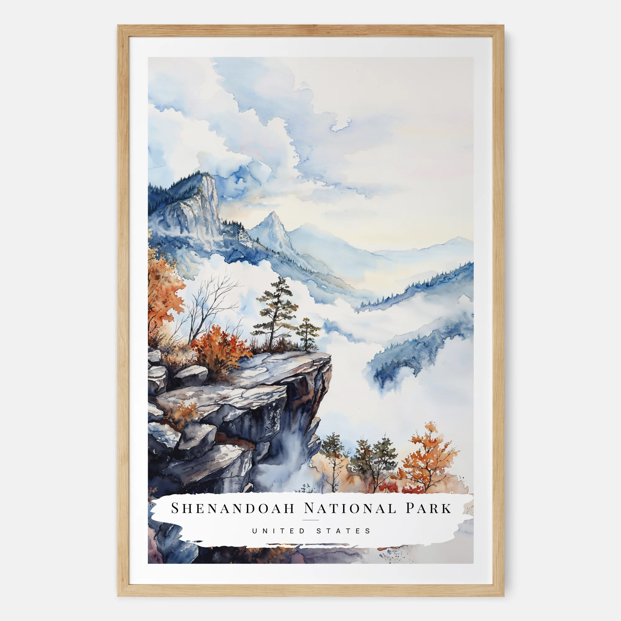 Shenandoah National Park Watercolor Art Print