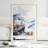 Shenandoah National Park Watercolor Art Print - Wood Frame standing on Floor