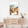 White Mountains New Hampshire Watercolor Art Print - Shelf - Portrait